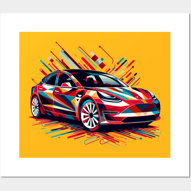 Tesla Model 3 Wall Art by Vehicles-Art